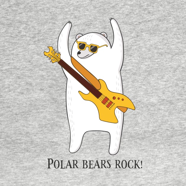 Polar Bears Rock, Funny Cute Polar Bear by Dreamy Panda Designs